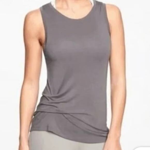 ATHLETA‎ Slate Gray Threadlight Twist Side Active Workout Yoga Tank Top Size XS - Picture 1 of 10